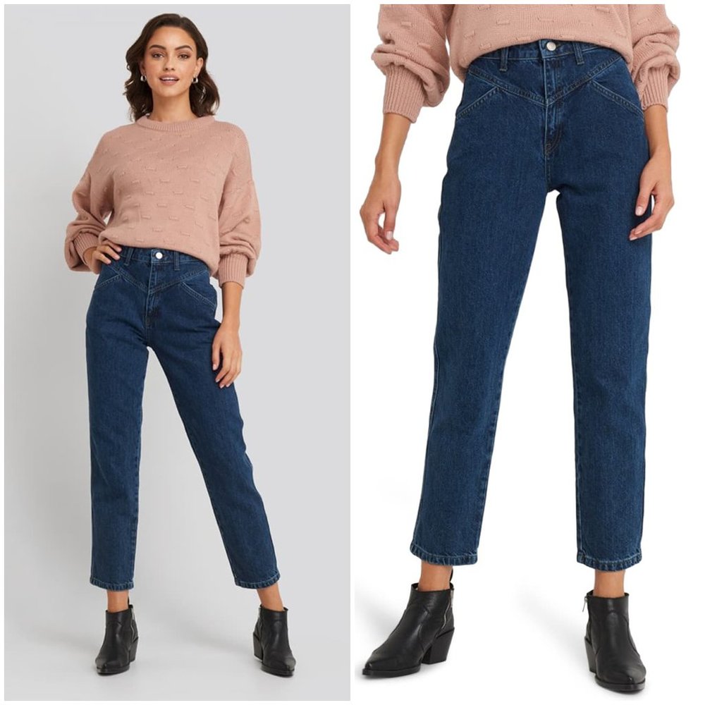 NWT NAKD High Rise Western Yoke Straight Jeans